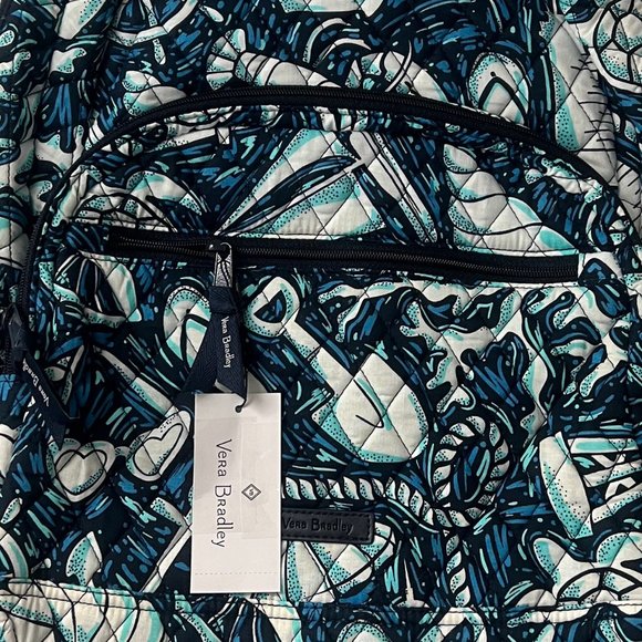VERA BRADLEY Essential Large Backpack - Shore Enough - Turtle - Nautical - NWT‎